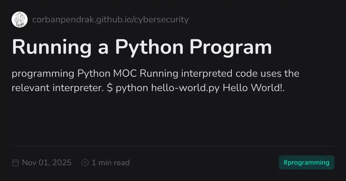 Running a Python Program